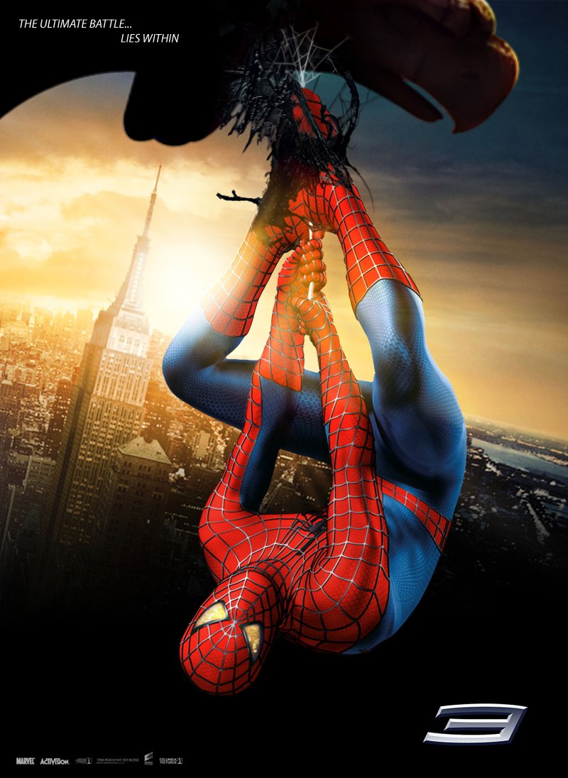 Spider-Man Hanging Upside Down